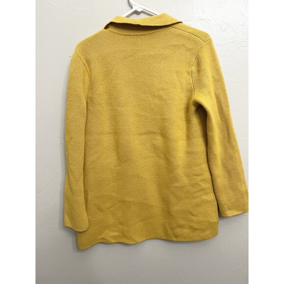 Talbots Milano Stitch Sweater Jacket Harvest Sun Yellow Size Small Petite Top - Picture 9 of 9